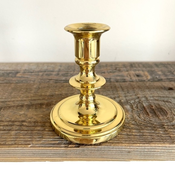 Brass candlestick 4” tall - Picture 2 of 6
